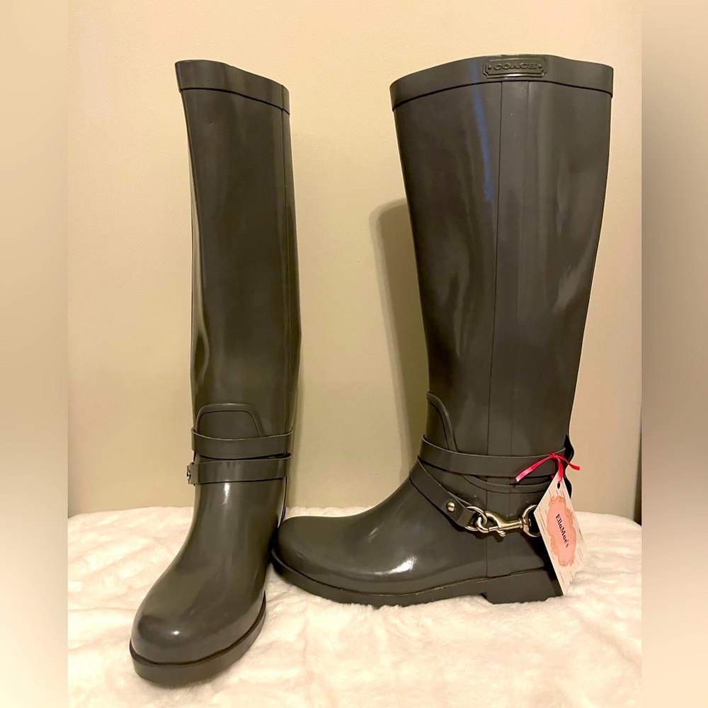 Coach Lori Heritage Boots Gray Silver Hardware. Sz 7B EUC!